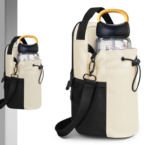 JNUYISW Magnetic Gym Bag Wasserflaschenhülle, Magnetische Wasserflasche Tasche mit Verstellbarer Riemen Magnetischer Turnbeutel für 1,5L Wasserflaschen Fitness Zubehör für Herren & Damen