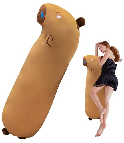 Generisch Kuschelkissen Körperkissen | Weiche Dekokissen | Capybara Tier Kuscheltier | Für Mütter Freundinnen Erwachsene Teenager Sofa Bett Couch Wohnheim Autositz