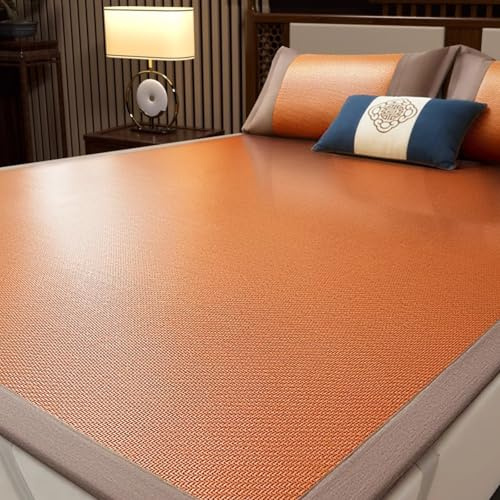 OAKVYNE Esterilla De Aire Acondicionado Plegable Y Suave para Cama, Colchoneta Refrescante De Bambú para Dormir En Verano, para Dormitorio Estera De Bambú De Verano(180 x 200 cm/70.9 x 78.7 in)