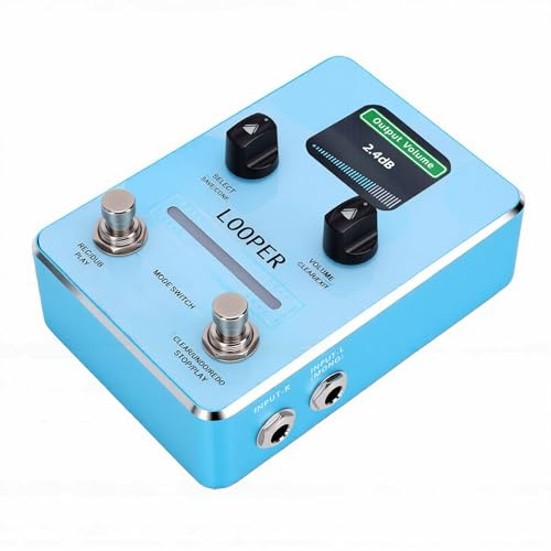 Alomejor Guitar Looper Pedal, Aluminium Alloy Loop Station Effektpedal med 44,1 KHz Ljud, Obegränsad överdubbning, LED-skärm, USB C för Liveframföranden Av Låtskrivande