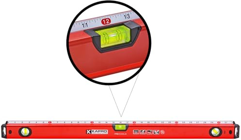 Kapro - 770 Exodus Professional Box Level - 32 - with 45° Vial & Ruler - for Leveling, Measuring, Marking, and Cutting - Features 3 Vials, Precise Straightedge, and Wall-Grip