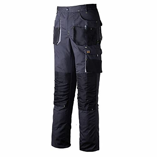 REIS FORECO-T SBJS46 Pantalon de Travail pour Homme, Protecteur, Anti-coupure, Cargo, 80% Polyester 20% Coton, Gris-Noir, Taille 62