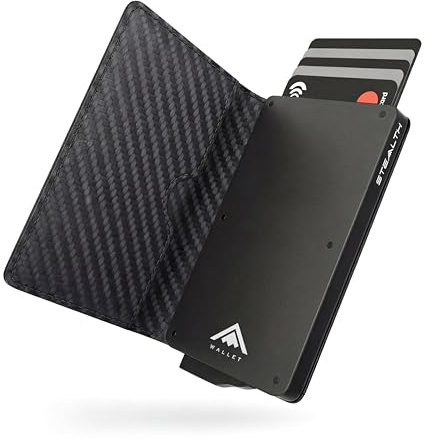STEALTH Wallet - Slim Lightweight and Minimalist Card Holder Wallet - Metal RFID/NFC-Blocking Pop-up Wallets with Gift Box