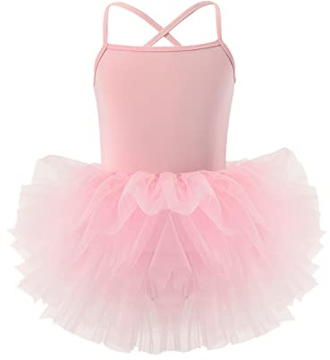 Toddler Girls Ballet Skirted Leotards Strap Tutu Dress Party Ballerina Outfitss for Dance Pink 2-4t