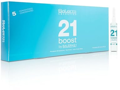 SALERM - Mascarilla Capilar Concentrada - Salerm 21 Boost Ampollas Hidratantes para el Cabello - 8 x 13 ml - Repara el Cabello - con Protector Térmico - Antipolución y Anti Frizz