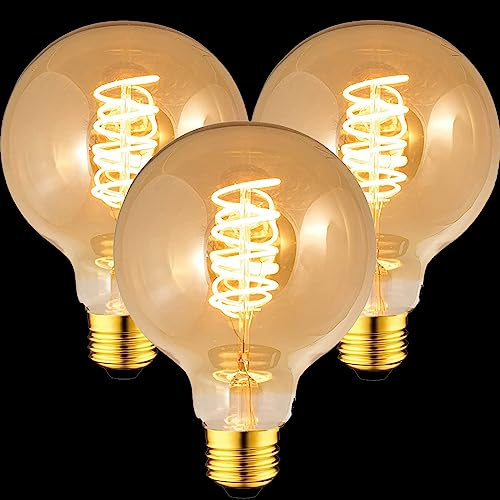 FASUTY Vintage Edison Light Bulb Dimmable G80 Spiral Flexible LED Bulbs