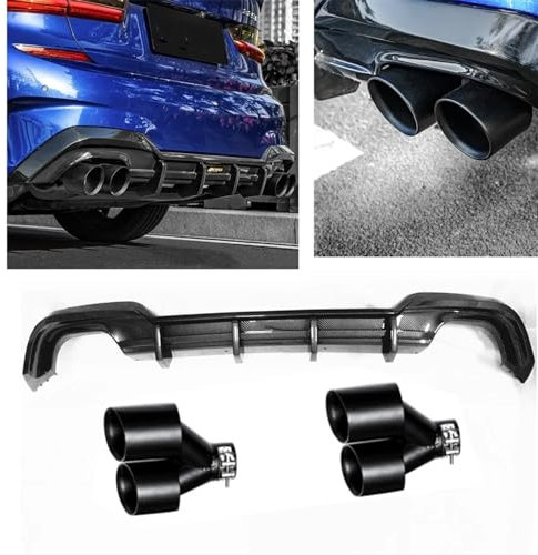 REROM Heckstoßstange Diffusor für BMW New 3 Series G20 330i 330li 2020 M Sport, Heckdiffusor Heckspoiler Stoßstange Schützen Abdeckung Zubehör