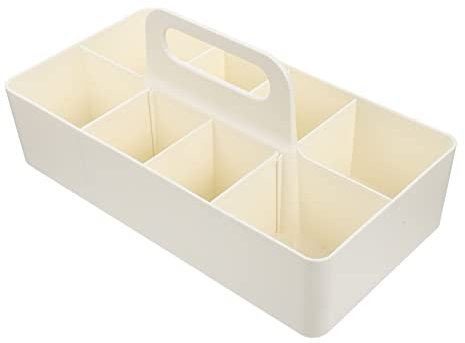 Anneome Korb Verdicken Lagerung Fall Make-Up Organizer Desktop Storage Box Griff Weiß