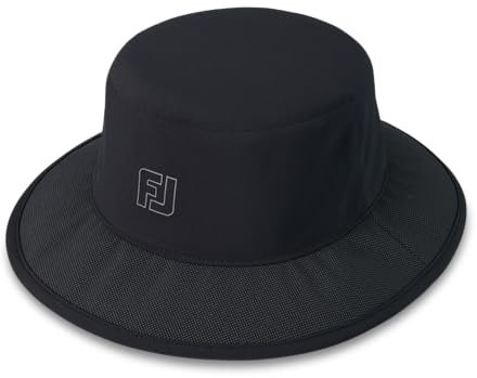 FootJoy HydroSeries Golf Bucket Rain Hat, Black, Large/X-Large