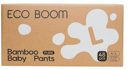 ECO BOOM Training Pants for Toddler Potty, Hypoallergenic for Sensitive Skin, Size 4 Suitable for 20 to 31lb (L - 48 Count)