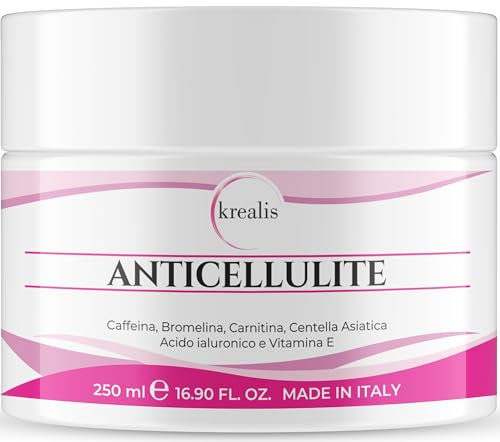 Starke Anti-Cellulite-Creme, 250 ml, straffende Körpercreme, professionell, Anti-Cellulite, entwässernd, für Oberschenkel und Gesäß, Cellulite, Bauch und Hüften, hergestellt in Italien
