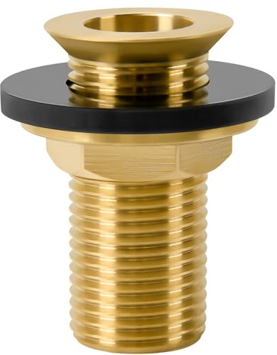 Drip Tray Drain Assembly, 2 Brass Drain Fitting with 1/2 NPT Outlet, Gasket and Lock Nut, Fits Bar Beer Kegerator, Commercial Refrigerator