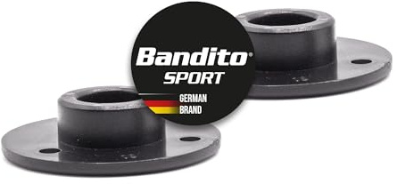 Flanschlager Bandito für 16 mm Kickerstange. 3-Loch Ausführung, zum Schrauben Außenwand Kickertisch, Ersatz Gleitlager rund 52 mm, schwarz, Set 2 St./ 16 St. (16 Stück)
