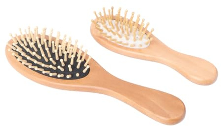 Alipis 2 pièces Brosse Palette Bois Naturel avec Coussin Air Peigne Massage Du Chevelu Démêlant Doux pour Usage Maison et Hôtel Moyenne et Large Couleur Aléatoire Couleur Aléatoire