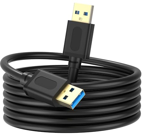Jelly Tang USB 3.0 Male to Male Cable 3Ft,USB to USB Cable with Gold-Plated Connector for Hard Drive Enclosures, DVD Player, Laptop Cooler (3Ft/1M)