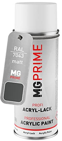MG PRIME RAL 7043 Verkehrsgrau B/Traffic grey B matt Acryl-Lack Spraydose | Sprühdose 400 ml, schnelltrocknend