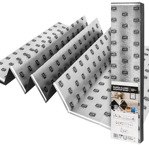66m² Aislamiento acústico de impacto de 3 mm con AquaStop, capa base para parquet y suelos laminados, capa base de película calefactora ideal para calefacción por suelo radiante eléctrico