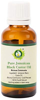 Jamaican Black Castor Oil | Ricinus Communis | for Skin | Fights Acne | Strengthens Hair | Prevents Split Ends | Fights Dandruff | 100% Pure Natural | Cold Pressed | 10ml | 0.338oz by R V Essential