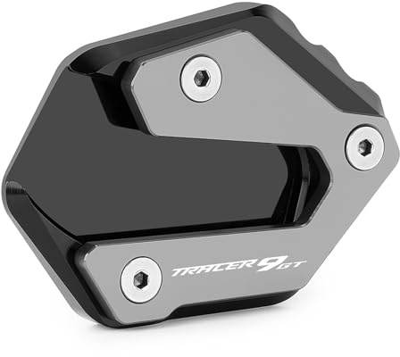 CXEPI Motorrad Seitenständer Vergrößern Fuß-Verbreiterung Ständer Platte Pad für TRACER 9 GT TRACER 9GT 2021 2022 2023 2024,Titanfarbe