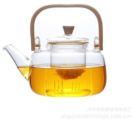 Beowanzk Glass Teapots with Infuser,1000ml Stove Top Safe Tea Pot for 2 to 4 Cups,Borosilicate Clear Tea Maker Glass Kettle for Loose Leaf Tea, Flowering Tea, Blooming Tea, Hot/Iced Water
