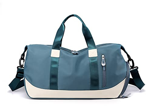 FANDARE Damen Reisetaschen Duffle Bag Nylon Sporttasche Faltbare Sporttasche Weekender Übernachtung Tasche Wasserdicht Handtasche Groß Kapazität Reisetasche für Sport Fitnessstudio Reisen Blau
