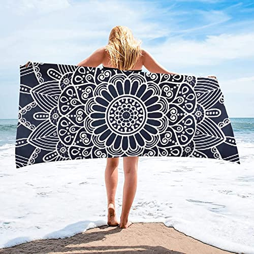 Handtuch Groß 100x200 cm Mikrofaser Strandtuch Böhmen Strandtuch Muster, Badetuch Strandhandtuch Schnell Trocknendes Sandfreies Weiches Saunatuch, reisehandtuch, Badehandtuch