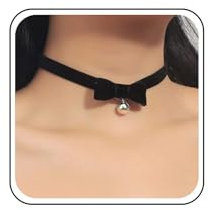 Cimenexe Punk Schwarzes Band Samt Schleife Halskette Silber Glockenhalsband Halskette Schwarze Fliege Wildleder Choker Halskette Schwarzer Satin Choker Halskette Schmuck Für Frauen Und Mädchen