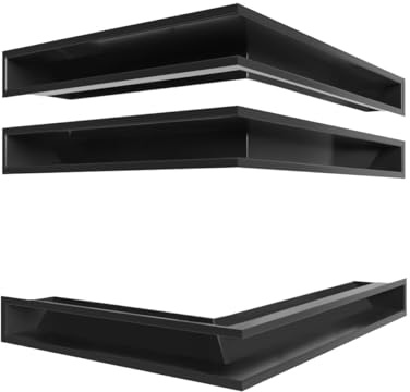 KRATKI Lot de 3 pièces de grille de cheminée d'angle LUFT gauche pour cheminée avec fenêtre d'angle