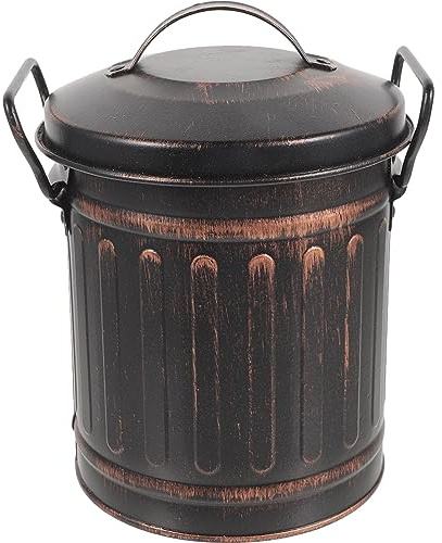 Uonlytech Secchio Per Cenere in Metallo Con Coperchio E Doppio Manico Contenitore Compatto Per Pulizia Caminetti a Legna E Barbecue Secchio Cenere Multifunzionale