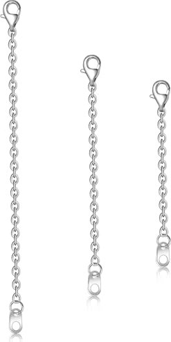 Necklace Extender, 3 PCS Silver Plated Alloy Chain Extenders Jewelry Extenders with Lobster Claw Clasp, 2/3/4 inch Chain Extension for Necklaces Braclets Anklets, Jewelry Making Supplies for Women