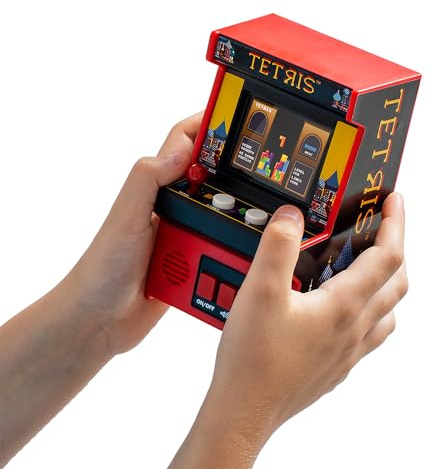 Mini Tetris Arcade Game Machine, Retro Classic Arcade Electronic Toy with New TFT Color Screen, Authentic Miniature Replica, Ages