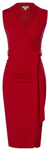 GRACE KARIN Women's Bodycon Dress Sleeveless Shawl V-Neck Wrap Midi Business Work Dresses with Belt for Cocktail Formal Party Office