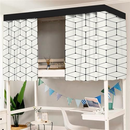 Treer 3D Bettvorhang Hochbett Etagenbett, Blackout Vorhänge Staubdicht Betthimmel Hochbett Etagenbett Kinder Bettzelt Schlafsaal Bettvorhänge für Studentenwohnmein Kinderzimmer (Modern 1,1.5x2M)