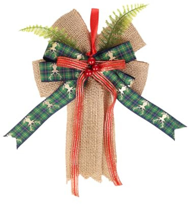 Anevous 2 Stück Weihnachtsschleifen, Weihnachtsbaum Große Schleife 15 x 23 cm Weihnachtsbaum Schleifen Deko, Weihnachten Schleifen Ornamente für Weinachten, Geburtstag Dekoration,Grün A