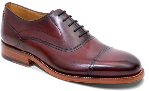 BARKER Cherwell Chaussures richelieu Oxford en cuir faites à la main pour homme – Élégance intemporelle et savoir-faire supérieur, Bordeaux brossé à la main, 42.5 EU