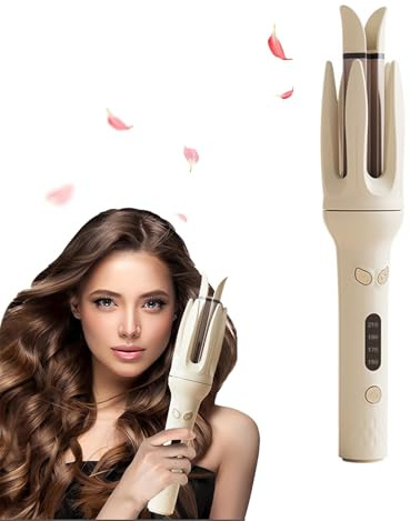 Rotating Curling Iron, Automatic Curling Iron with 4 Temperature & 3 Timer, Hair Waver with Anti-Tangle, Anti-Scald and Auto-Off, Double Voltage Automatic Curl for Hair Styling