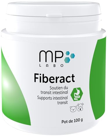 MP Labo Fiberact 100-g-Dose - Unterstützung der Darmtätigkeit bei Hunden und Katzen - Pulver aus den Schalen von blondem Flohsamen