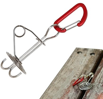 dmqdu Ancora, ancoraggio per fune a, portatili, con moschettoni, tenditori, ancoraggi per funi a multifunzionali, ancoraggi per tende da campeggio