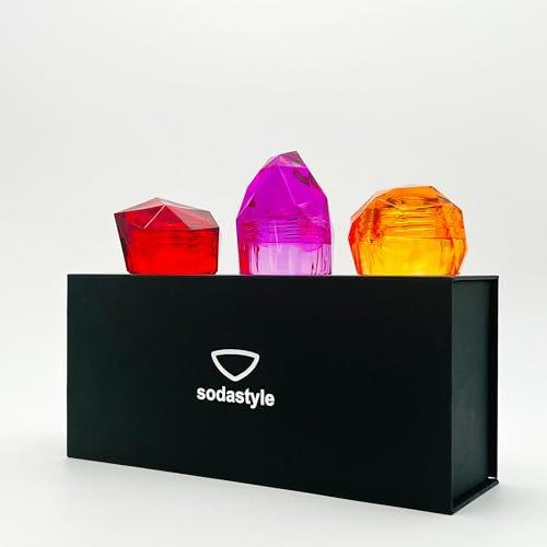 sodastyle 3er Set Ersatzdeckel für Sodastream Crystal, Penguin & Aarke – Design Flaschendeckel aus Acrylglas für Glasflaschen | Tequila Sunrise