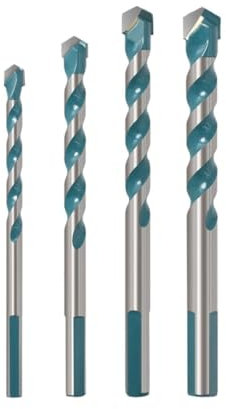 4 Uds. Broca de perforación de acero de tungsteno triangular roscada de 6-12MM taladro Overlord DIY Sierra de pared perforación for azulejo de pared de vidrio hormigón(12mm set)