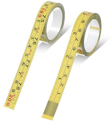Steel Self Adhesive Measuring Tape, Ymapinc 2 Pack 78Inch/200cm 45-Gauge Steel Sticky Metric and Imperial Ruler Tape Measure for Woodworking Saw Drafting Table