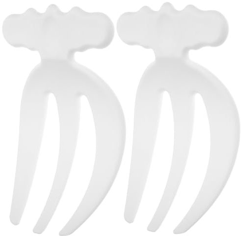 PRETYZOOM Pinzas para Ensalada de Plástico Color Claro 2 Piezas, Tenedores Mezcladores Garra de Tres Puntas, Utensilios de Cocina para Servir Verduras en Hogar y Restaurante