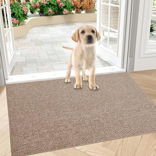 FANGCCC Halkfri matta inomhus absorberande dörrmatta utomhus dörrmatta sisal halkfri hund inomhus korridormatta (brun-80x120 cm)