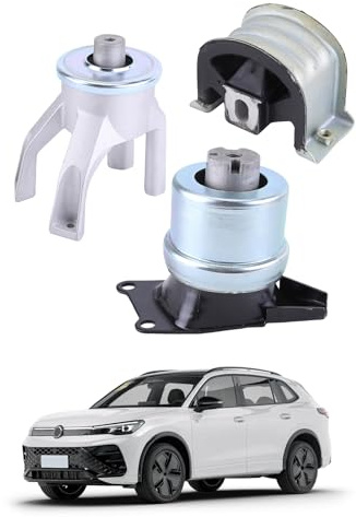 LICHENGTAI 3x Motorlager Vorne Rechts Hinten Kompatibel mit VW T5 T6 1.9 2.0 2.5 TDI Motorhalterung 7H0199256E 7H0199256H Motorlager Lagerung Motor Motorträgerlagersatz