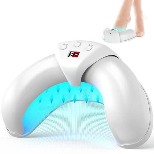 iKeener Lichttherapiegerät für Nagelpilz, Nagelpilz-Laser, FDA-genehmigtes blaues Licht 12 * 470nm, 6 * 910nm Infrarotlicht für Antinagelpilz-Behandlung, Mehrfinger-Gebrauch