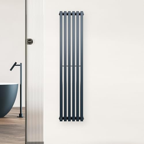 blumfeldt - Radiatore, 942W, Radiatore da Parete in Acciaio, Design Moderno con Tubi Verticali, Montaggio a Parete, Connessione Centrale, 25x120 cm, Antracite
