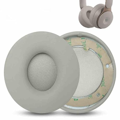 Solo Pro Replacement Ear Pads Compatible with Beats Solo Pro Headphones, Protein Leather Solo Pro Ear Pads Cushions Replacement, Grey