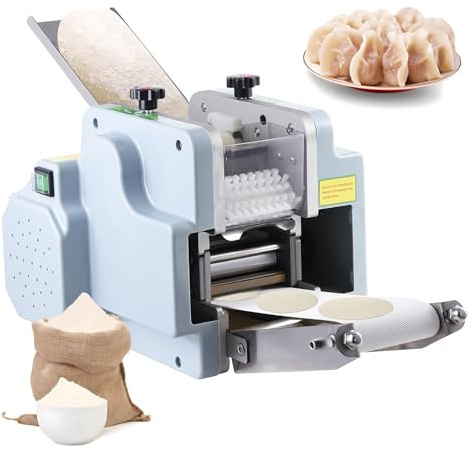 Macchina Automatica per Pelle degli Gnocchi, Elettrica per Pasta Wonton, Sfogliatrice per Impasto, Stampo 7/8/9cm, Macchina Professionale per Lavorazione dell’Impasto, 60 Pezzi/Minuto,Round Mold-80MM