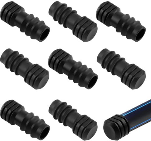 Jesiah 8Pcs 13mm Hose End Stop Bung, Soaker Hose End Closures Plastic Barb Drip Pipe Plug Ends Cap Barbed Connector End Closure for Garden Agricultural Irrigation Systems Watering Equipments