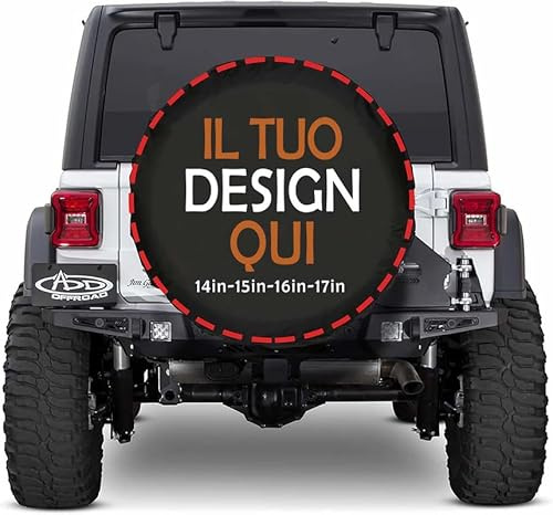 Personalizzato Copriruota di scorta il tuo con Foto personalizzate Testo copri ruota di scorta Proteggi pneumatici universali impermeabili antipolvere adatti a pneumatici per rimorchi RV SUV 17 inch